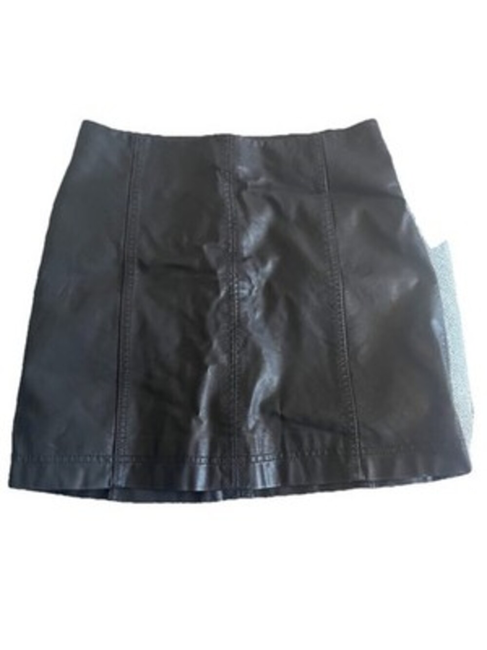 New Free People Faux Leather skirt women’s sz 2 black nwt lined
